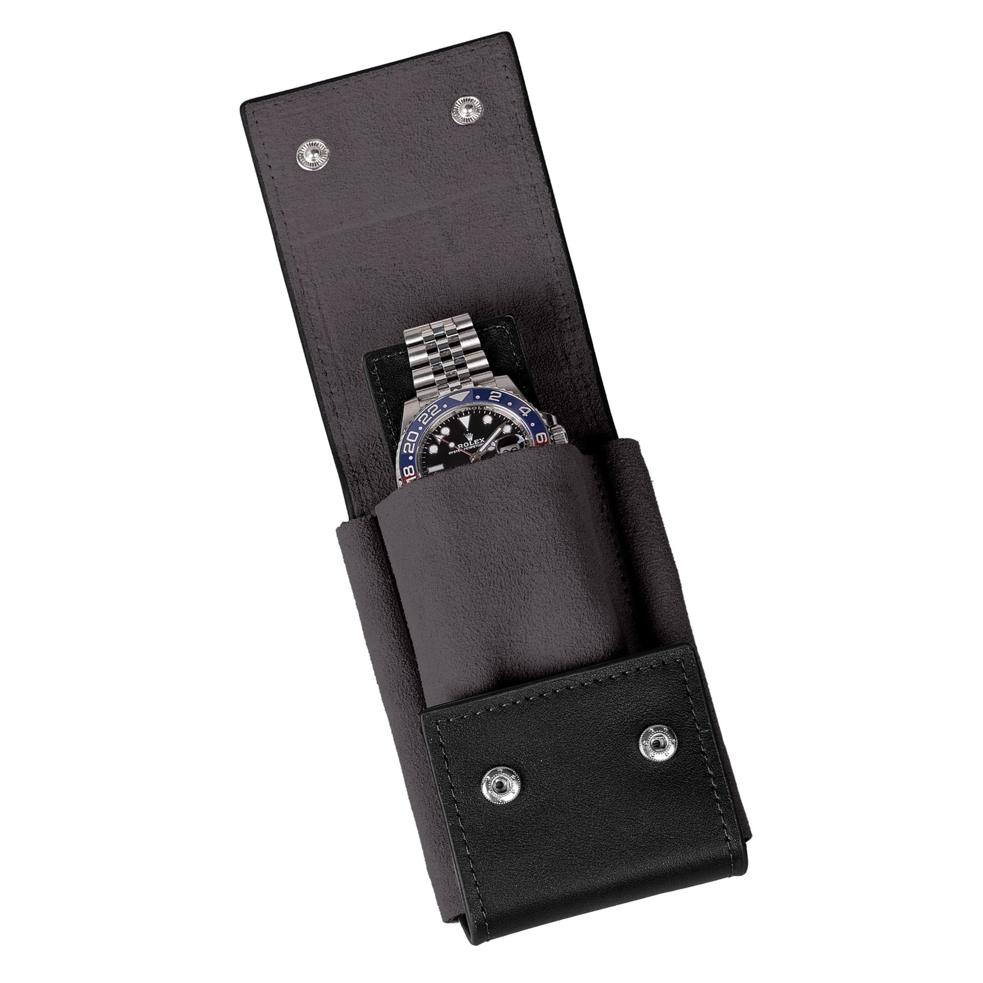 Xusx111 - Reloj De Cuero Bolsa De Viaje Caja De Reloj Portátil Para Hombres Solo Reloj Banda Bolsa De Almacenamiento Accesorios De Reloj (negro, Excluyendo Relojes)