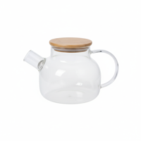 Baima - Tetera De Vidrio 1000Ml Con Tapa Bambú | Punta Vertedor