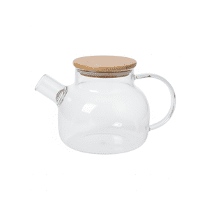 Baima - Tetera De Vidrio 1000Ml Con Tapa Bambú | Punta Vertedor