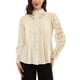 thumbnail image 1 of INSPIRE CHIC Blusa con Encaje para Mujer Elegante Cuello Alto Victoriano Manga Larga con Botones XL Beige, 1 of 6