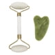thumbnail image 1 of Juego De Herramientas Gua Sha De Doble Cabezal Jade Face Roller Para Estiramiento De Piel Verde, 1 of 3