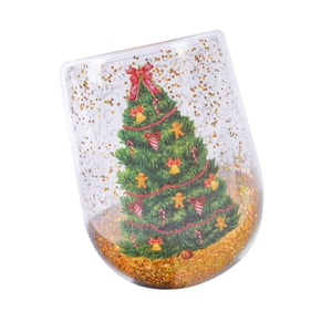 Bothyi - Vaso De Cristal Para Árbol De Navidad, 380 Ml, Vaso Navideño Para Vajilla Festiva De Oficina
