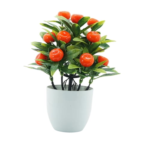 Bothyi - Mini Planta Artificial Decorativa De Fruta Falsa En Maceta Para Baño, Oficina, Mesa, Naranja