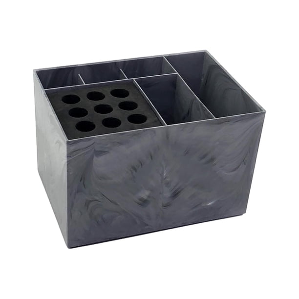 Organizador de Salón, Soporte para Cepillo de Pelo, Soporte Portátil para Tijeras de Salón, Caja de Almacenamiento de Herramientas de Peluquería para patrón de mármol oscuro