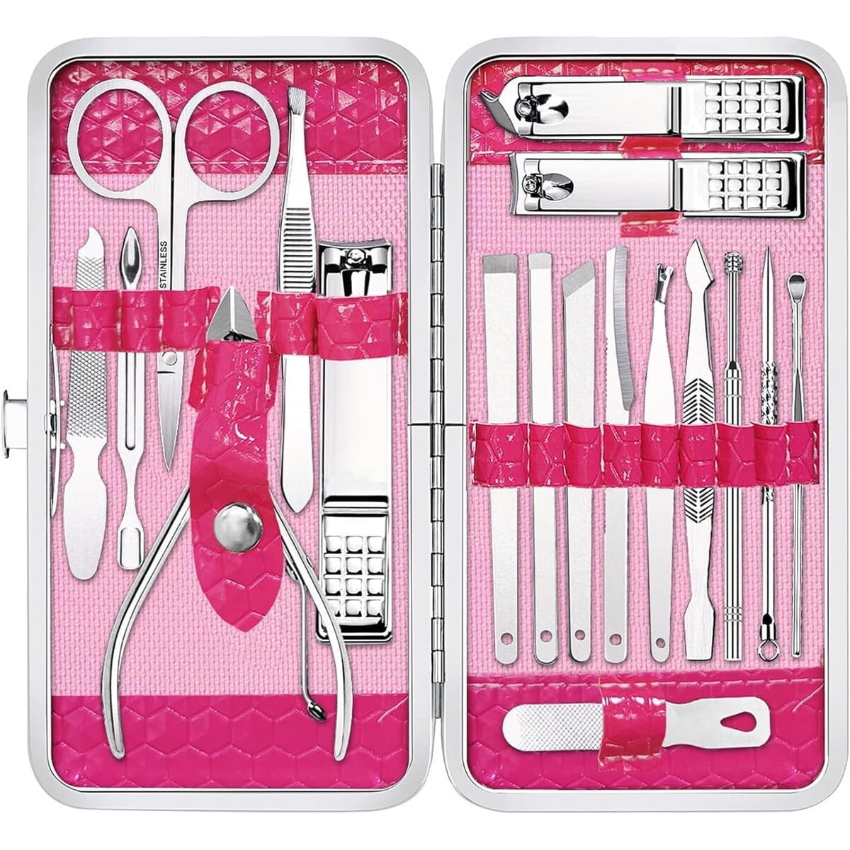 Set Manicure Yougai 18 Piezas Acero Inoxidable Estuche