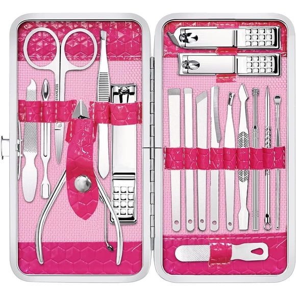 Set Manicure Yougai 18 Piezas Acero Inoxidable Estuche