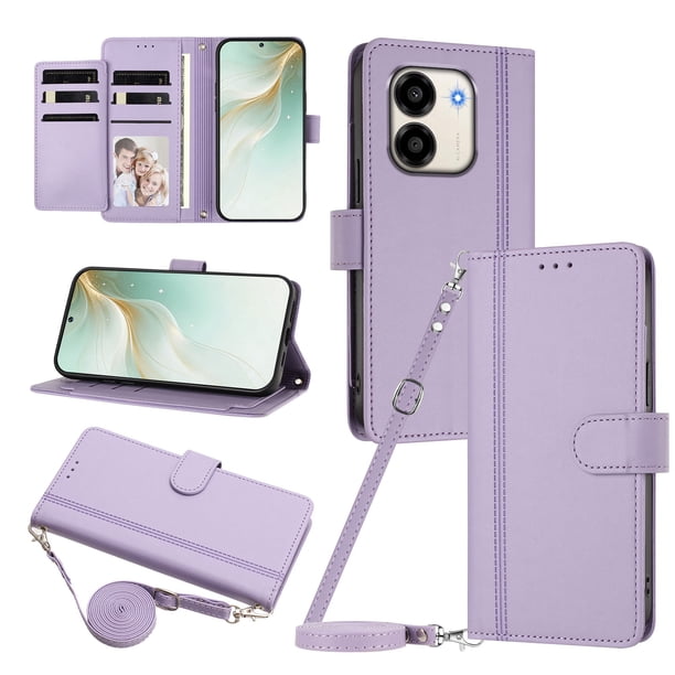 Honor X7E/X6E Funda Billetera con Cierre Magnético, Morado Claro