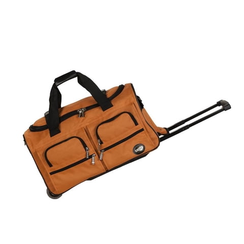 Bolsa De Lona Con Ruedas Rockland Orange De 22 Pulgadas Con Ruedas Extra Grandes