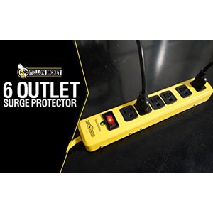 Yellow Jacket - Chaqueta Amarilla 5138N 5138 Strip Protector De Sobretensión De Metal Con 6 Salidas Y Cable De 15 Pies, Ft