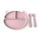 thumbnail image 1 of Mother And Baby Supplies, Toddler Plates, Silicone Infant And Toddler Eating Set, Cat Design 3/4/5pcs Set, Baby Silicone Cutlery, Toddler Eating Cutlery, Dividers Under Plates With Suction Cups To Pre, 1 of 3