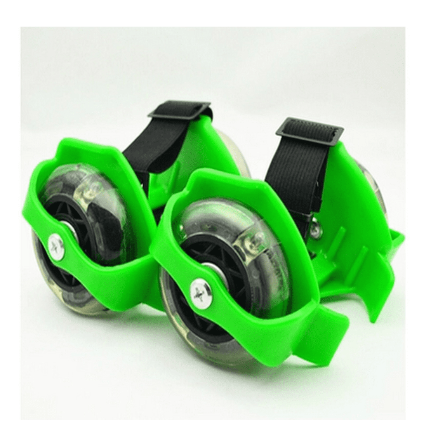 Genérico - Patines Zapatillas Ajustable Luz Led 2 Ruedas Unica Verde