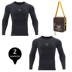 Giovacchino - Pack 2 Camisetas Termica Primera Capa Microfibra Hombre+Bolso Regalo Talla S