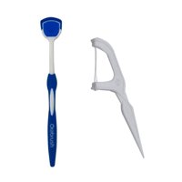 Dentek - Pack Limpiador Lingual Orabrush + Hilo Dental Cross Flosser