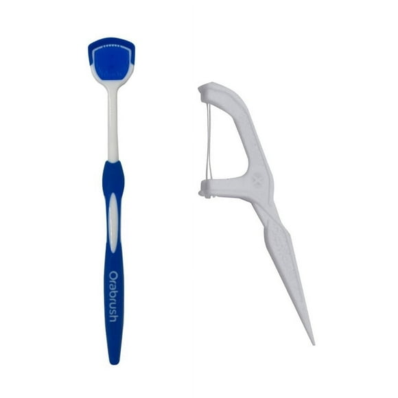 Pack Limpiador Lingual Orabrush + Hilo Dental Cross Flosser