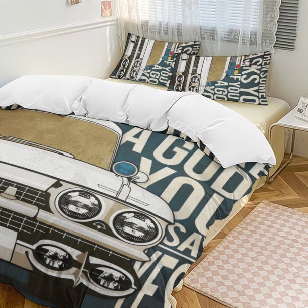 Car GHOSTBUSTERS Comforter Set Soft 3 Pcs Twin Bedding Sets Thicken for All Season