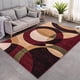 thumbnail image 1 of Alfombra moderna 200x240 cm diseño circulo burdeo elegante decorativa wm, 1 of 3
