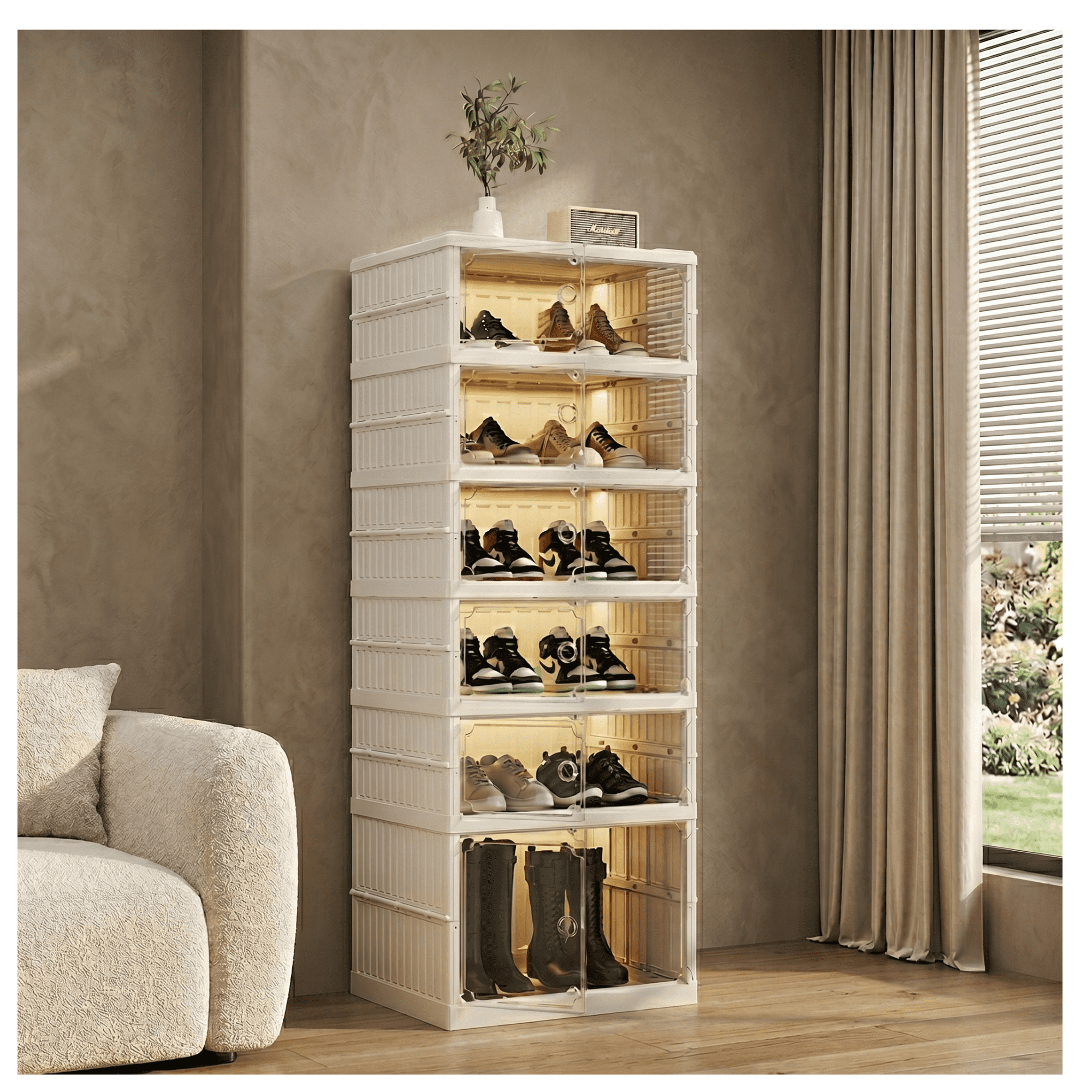 Genérico - Organizador De Zapatos Premium De 6 Niveles | Plegable, Puerta Magnética Y Diseño Reforzado