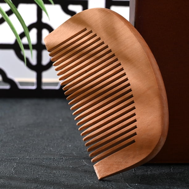1Pc Natural Peach Wood Comb Close Teeth Anti-static Head Massage Beard Hair Care Tool Beauty Accessories Barber Women's Hairdres