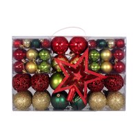 Magideal - 101 Piezas De Adornos Navideños Para Decoración De , Estrella, Adornos Duraderos Para Bricolaje, Adornos Colgantes Para Navidad, Oficina, Vacacio Oro Rojo Verde