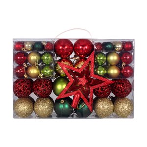 Magideal - 101 Piezas De Adornos Navideños Para Decoración De , Estrella, Adornos Duraderos Para Bricolaje, Adornos Colgantes Para Navidad, Oficina, Vacacio Oro Rojo Verde