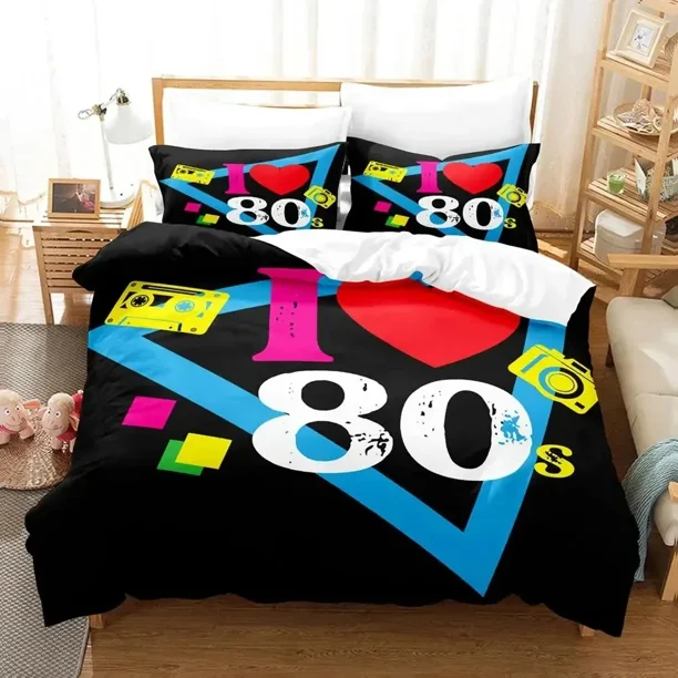 TV series I Love The 80s Logo Bedding Set Duvet Cover Bed Set Quilt Cover Pillowcase Comforter king Queen Size Boys Adult