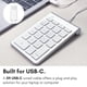 thumbnail image 2 of Teclado numérico Macally UCNUMKEY22 USB C con cable 1,5 m plateado, 2 of 8