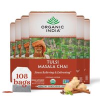 Tea Organic India Tulsi Masala Chai, Paquete De 108 Bolsas