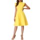 thumbnail image 2 of INSPIRE CHIC Vestido Camisero para Mujer Regreso a Clases Mangas Cortas Cuello en Punta Cinturón Botones Vestido Medio Amarillo M, 2 of 7