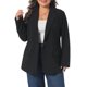 thumbnail image 1 of Agnes Orinda Chaqueta de Traje Casual de Negocios para Mujer Tallas Grandes con Solapa, Mangas Largas, Botones y Bolsillos 4X Negro, 1 of 8