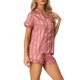thumbnail image 4 of INSPIRE CHIC Conjuntos de Pijama de Satén para Mujer Ropa de Dormir Conjuntos de Descanso con Tops y Shorts M Rosa Oscuro, 4 of 6