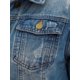 thumbnail image 5 of Chaqueta de Jean para Mujer INSPIRE CHIC Cuello Abierto Manga Larga Lavada con Botones Casual S Gris Azul, 5 of 6