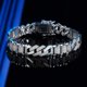 thumbnail image 3 of Pulsera de Plata para Hombre Chapada en Oro Blanco de 18K Transparente 5A+ CZ Pulsera de Eslabones de Cadena para Hombre Hipoalergénica Pulsera de Plata Esterlina 925 para Hombre Joyería 18-20CM, 3 of 8