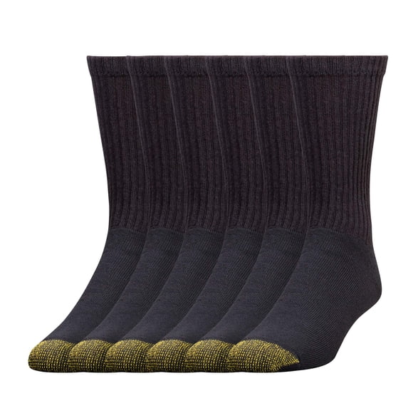 Calcetines deportivos GOLDTOE 656S de algodón con cuello redondo para hombre, color negro, talla XL