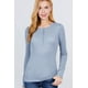 thumbnail image 1 of Saronite Camiseta Térmica de Manga Larga con Cuello Henley de Algodón Acanalado Básico, Azul (para Mujer), 1 of 4