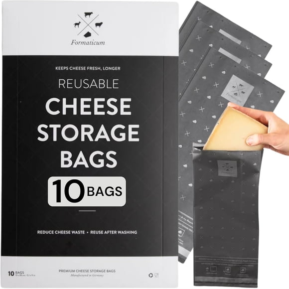 Bolsas de almacenamiento de queso Formaticum, reutilizables, 5 x 11, tamaño 10 bolsas