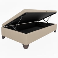 Vitelio - Base De Cama 1.5 Plaza Baúl Beige