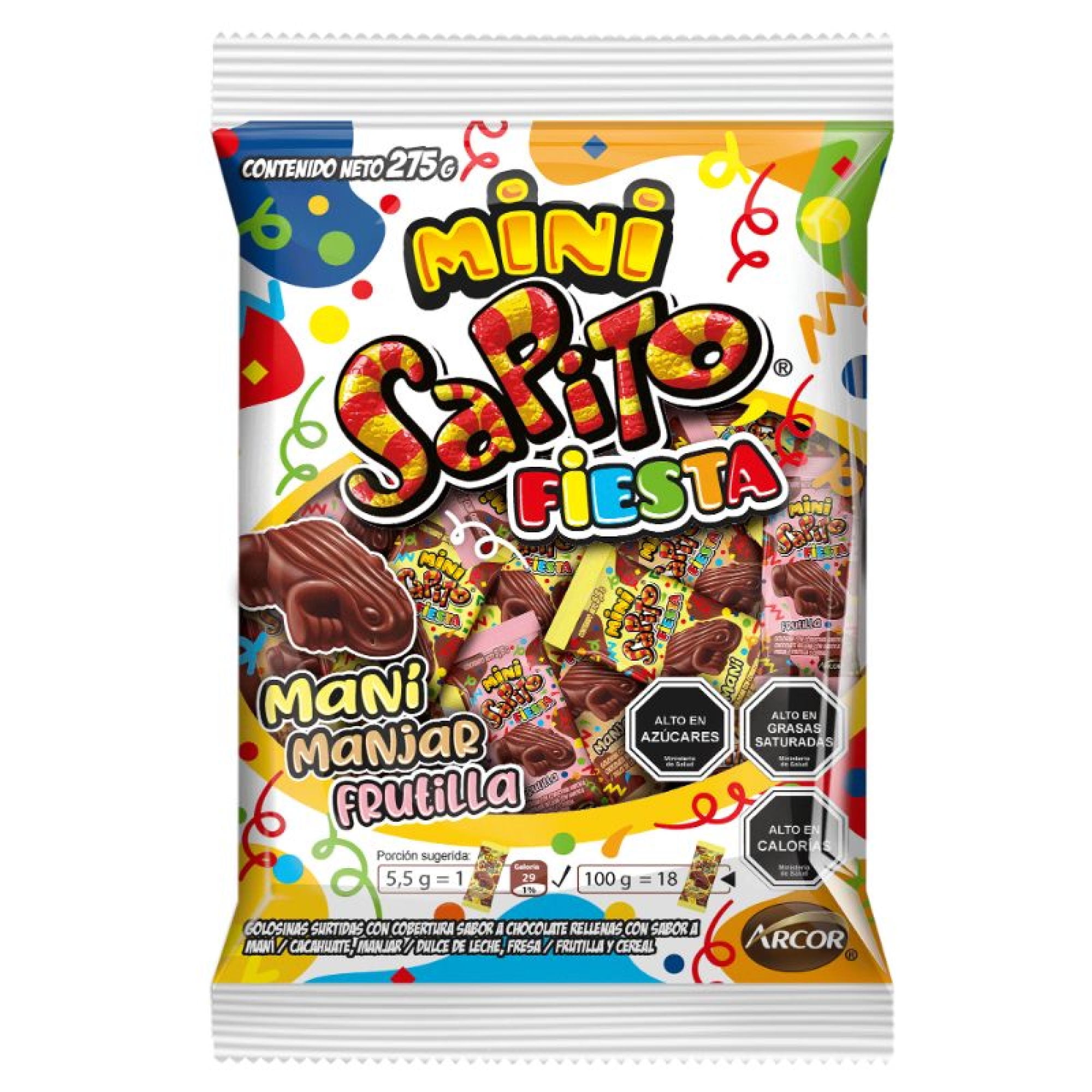 Chocolate Sapito Mix Fiesta 275 g Arcor