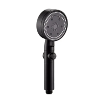 Genericio - Kit De Regadera Y Soporte De Manguera, Cromo, Negro