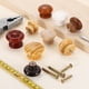 thumbnail image 4 of Uxcell 5 Paquete de Pomos Redondos de Madera para Cajones, 1.3" x 0.98" Pomos Redondos para Armarios Forma de Champiñón Superficie Pintada Pomos de Madera con Tornillos para Muebles, Negro, 4 of 6