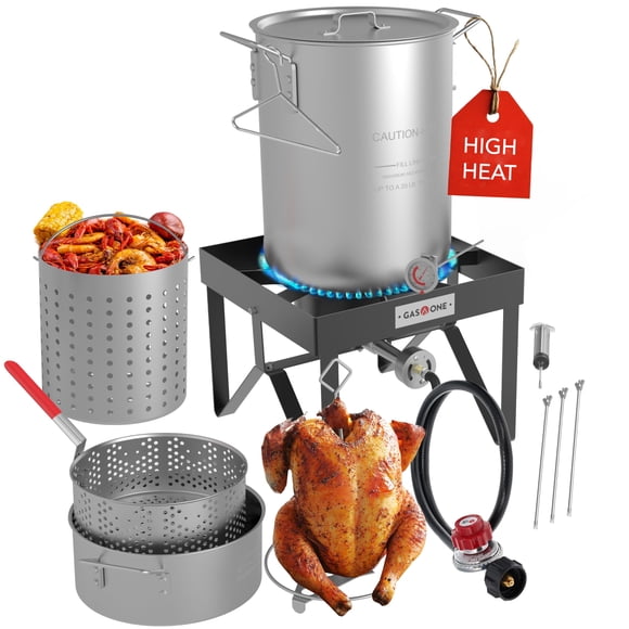 Juego para freír pavo Gas One de 30 qt y 10 qt con propano