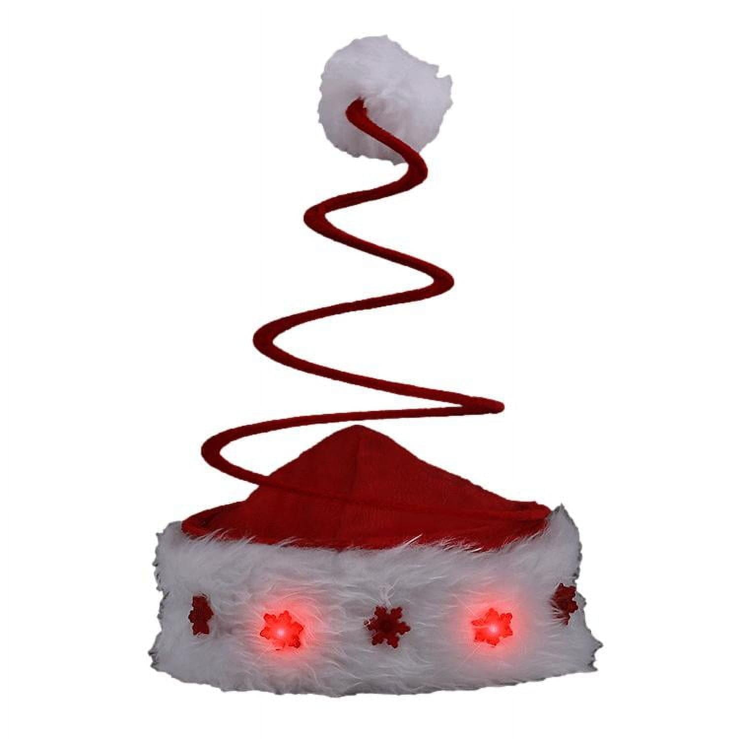 Blinkee - Sombrero De Papá Noel Con Forma De Árbol De Navidad, Parpadeante Y Elástico, Rojo Con Copos De Nieve