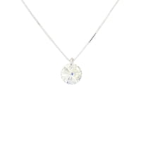 Joyas Montero - Collar Punto De Luz Plata Italiana 925 Y Cristal Genuino Aurora Boreal