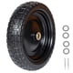 thumbnail image 1 of Neumáticos de goma sólida de 13 pulgadas 4.00-6 ruedas libres planas con rodamientos de 5/8 "Reemplazo del cubo de desplazamiento de 2.2" para el carrito de Gorilla, el camión de mano, 1 of 3