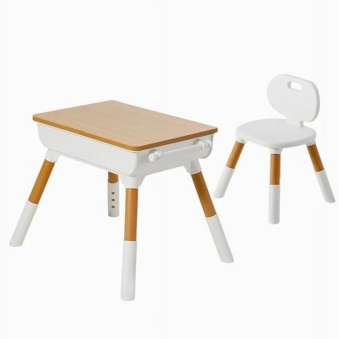 Kidscool - Mesa Con Silla School Blanco Caramelo
