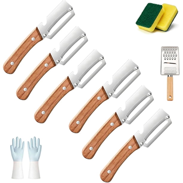 Pelador madera cero enganches 3 pack multifunción fruta verdura