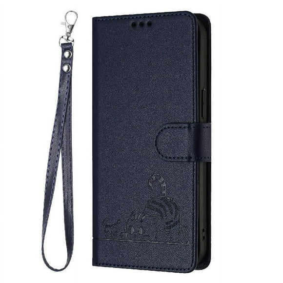 Funda tipo cartera FOXDOCK para Samsung Galaxy s24 FE con soporte, ranuras, RFID, diseño de gato