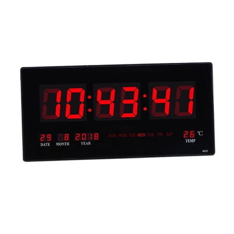 Magideal - Reloj Digital Grande De 18,5"" Con Pantalla Led, Reloj De Pared De Gran Tamaño Con Mes, , Fecha, Año, Día, Temperatura, Perfecto Para