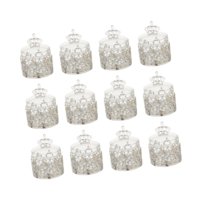 Magideal - 12 Cajas De Almacenamiento De Dulces, Recuerdos De Boda, Decoración, Frascos Decorativos Para Dulces, Diseño Vintage, Contenedores Para Bocadillos, Es Corona De Plata