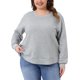 thumbnail image 1 of Agnes Orinda Sudadera de Punto de Gofre para Mujer Talla Grande para Escuela y Universidad Cuello Redondo Manga Larga Camiseta Casual con Dobladillo Curvado 5X Gris Plateado, 1 of 5
