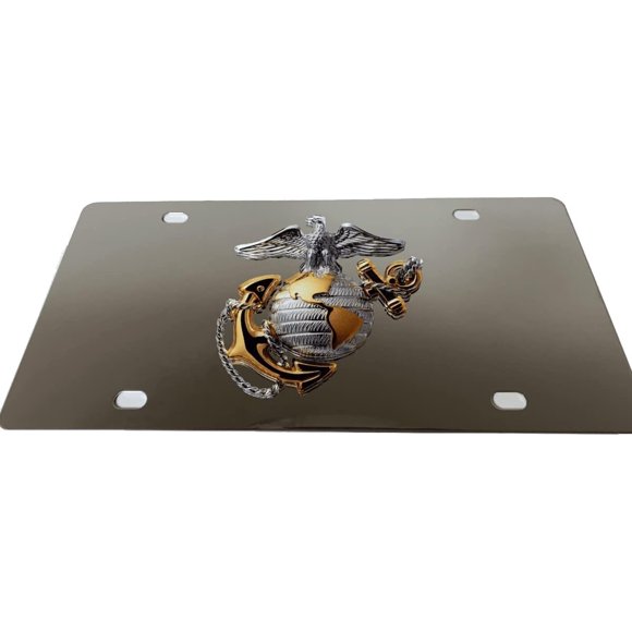 Placa de matrícula Eurosport Daytona Marines con el logotipo plateado y dorado